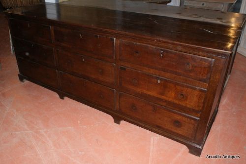 Antique Oak Dresser Base / Chest of Drawers.