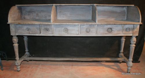 Antique Oak Shop Fitting Type Serving Table