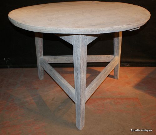 Bleached Antique Oak Cricket Table