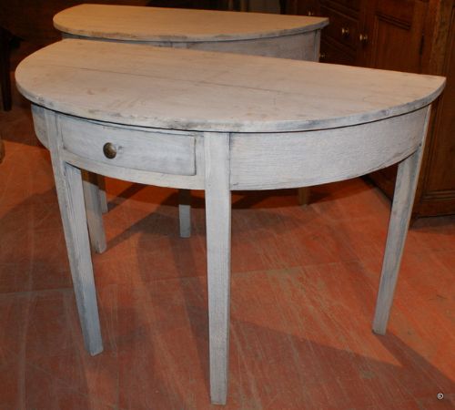 Oak Demi Lune Console Tables
