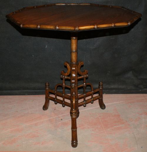 Faux Bamboo Tripod Table