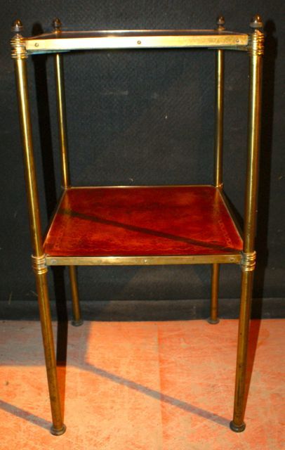 Brass & Leather Etagere