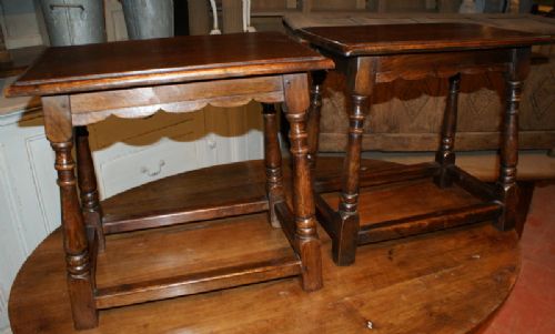 Pair of Oak Joint Stools
