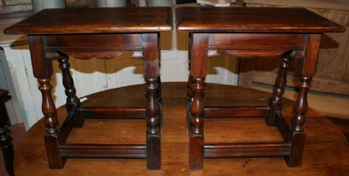Pair of Oak Joint Stools