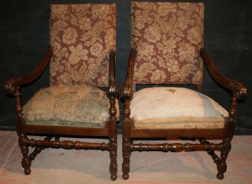 French Walnut Armchairs