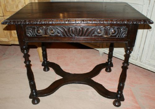 Carved Oak Side Table
