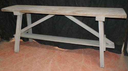 Bleached Oak Trestle Table
