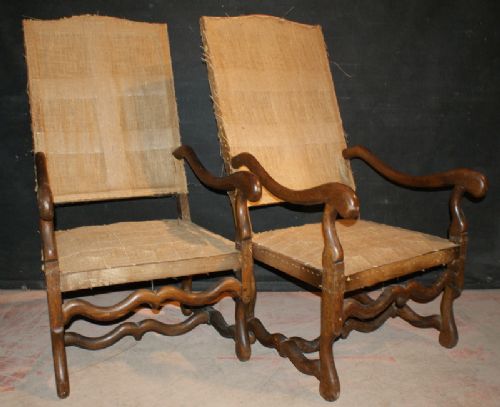 Pair of French Oak Arm Chairs