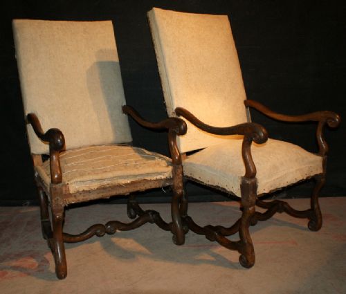 Pair of Walnut Arm Chairs