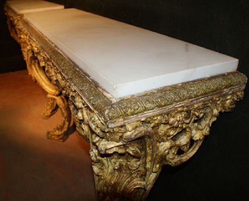 Stunning Pair of Gilt Console Tables