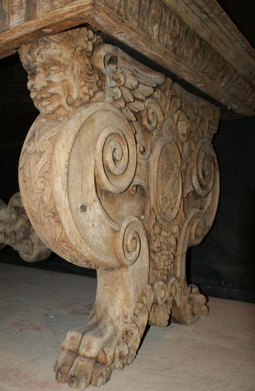 Wonderful Carved Oak Centre Table / Desk.