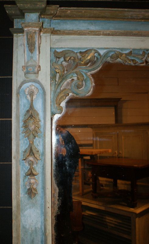 Italian Painted Mirror and Seat