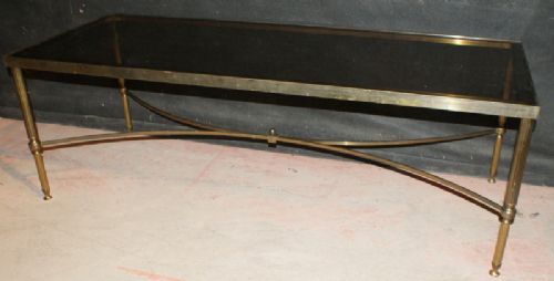 Long Brass and Glass Low Table