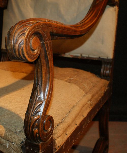 Pair of Walnut Armchairs