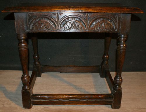 Carved Oak Joint Stool
