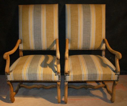 Pair of Bleached Oz-de-mouton Arm Chairs