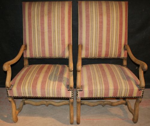 Pair of Bleached Oz-de-mouton Arm Chairs