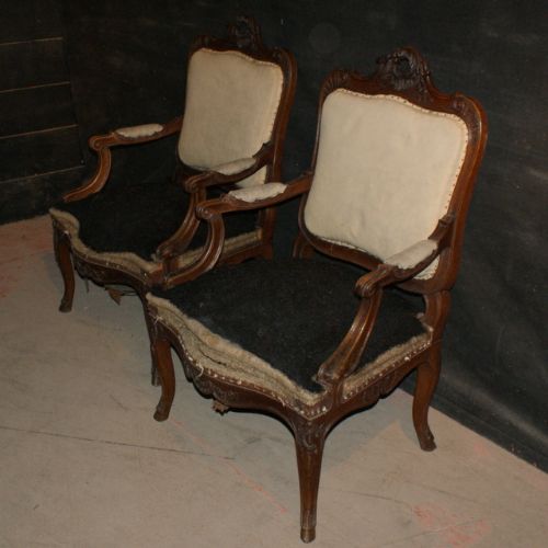 Antique Walnut Fauteuils
