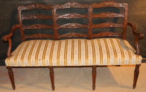 Italian Carved Walnut Bench