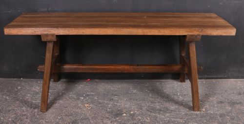 Pine and Oak Trestle Table