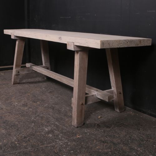 Oak and Sycamore Trestle Table