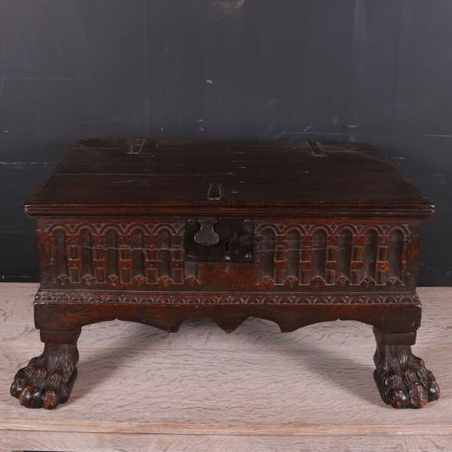 Carved Oak Bible Box