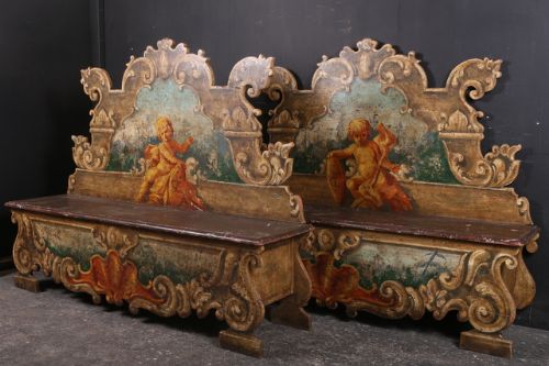 Pair of Italian Hall Benches