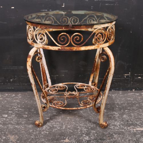 French Metal Lamp Table