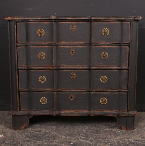 Dutch Painted Serpentine Commode