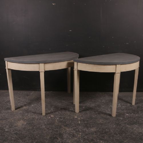 Pair of Demi Lune Console Tables