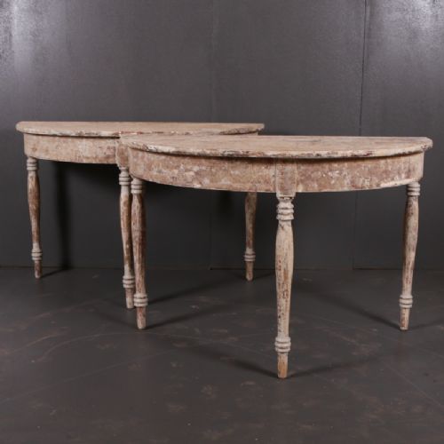 Pair of Demi Lune Console Tables