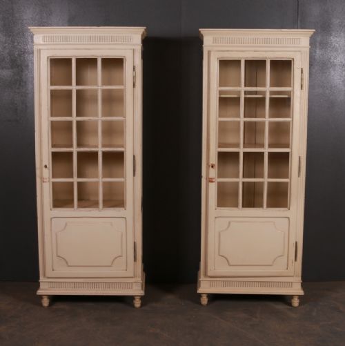 Pair of French Painted Bathroom Cabinets