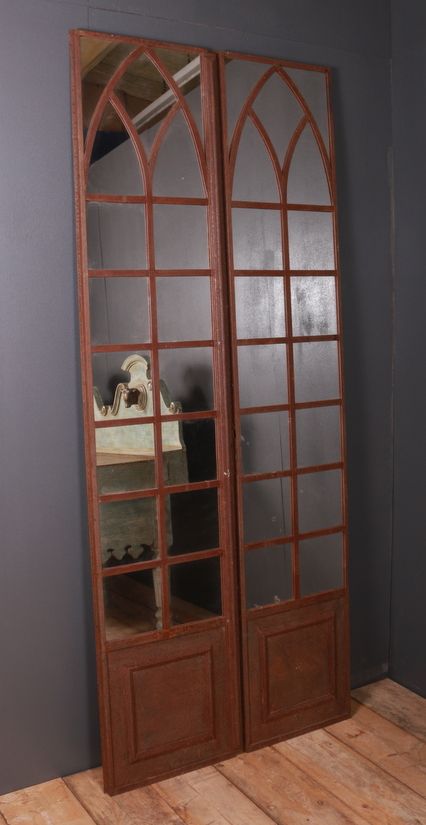 Pair of Gothic Iron Mirrors
