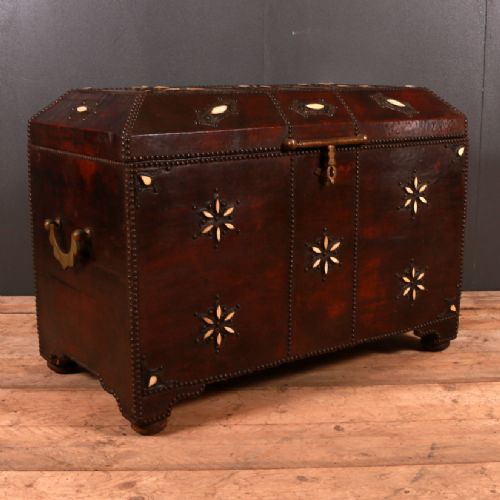Moroccan Leather Bound Coffer