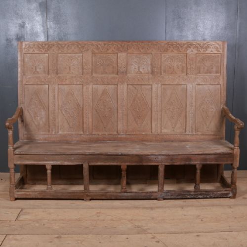 Carved Country House Settle