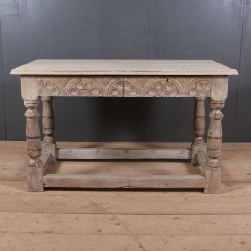 English Carved Oak Side Table