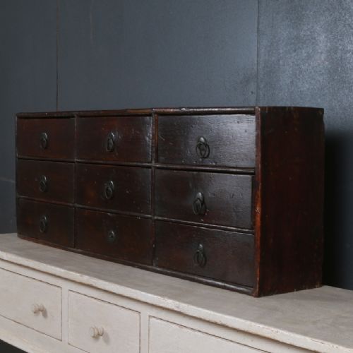 Oak Bank of Drawers