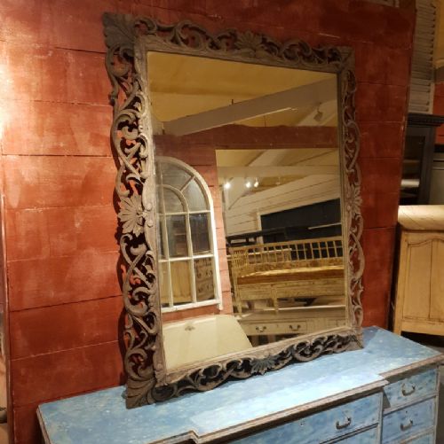 French Weathered Oak Mirror