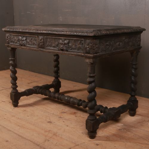 English Carved Lamp Table