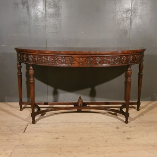 Mahogany Demi Lune Console Table
