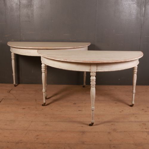 Pair of Swedish Demi-lune Console Tables