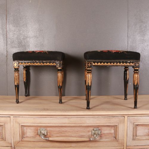 Pair of Swedish Gustavian Stools