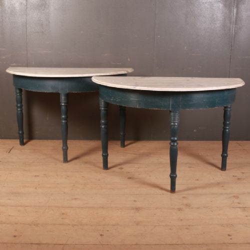 Pair of Swedish Demi-lune Console Tables