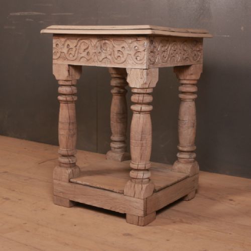 Carved Oak Lamp Table