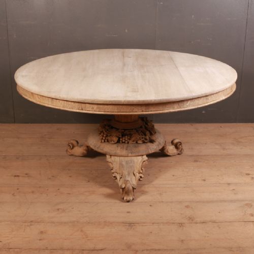 English Carved Oak Breakfast Table