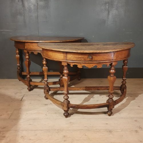 Italian Walnut Console Tables