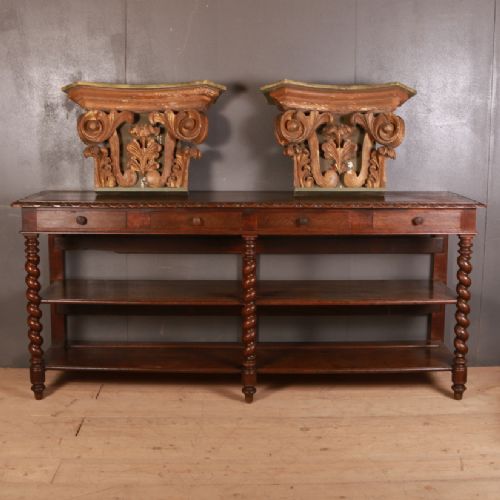 Large Pair of Italian Capitals