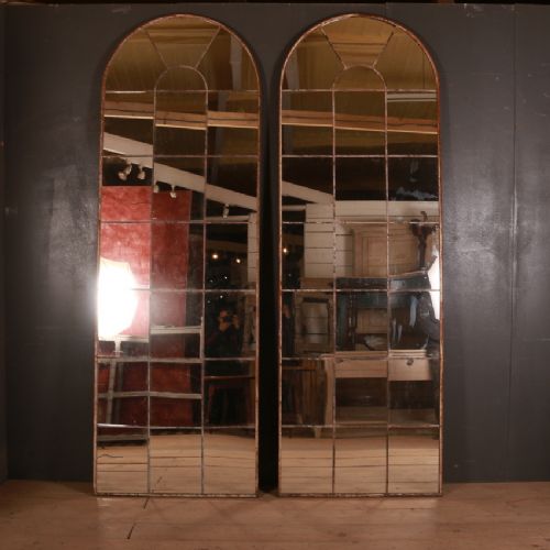Pair of Arched Window Mirrors