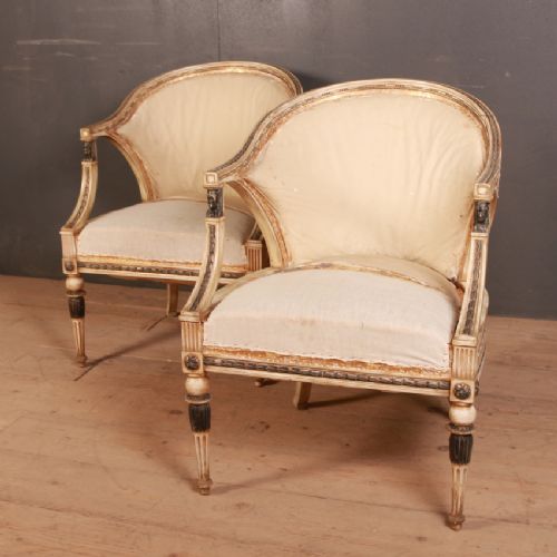Pair of Swedish Empire Style Armchairs