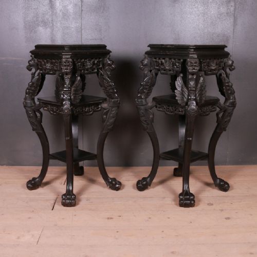 Pair of Oriental Country House Pedestals